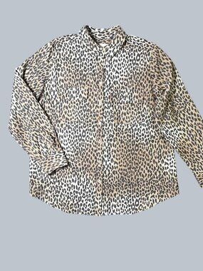 Chico's Women's Leopard Print Top Shirt, Size 2